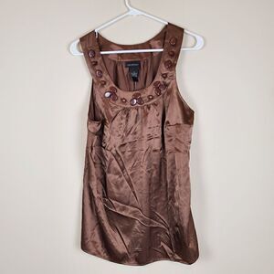 Lane Bryant Beaded Brown Tank Size 16